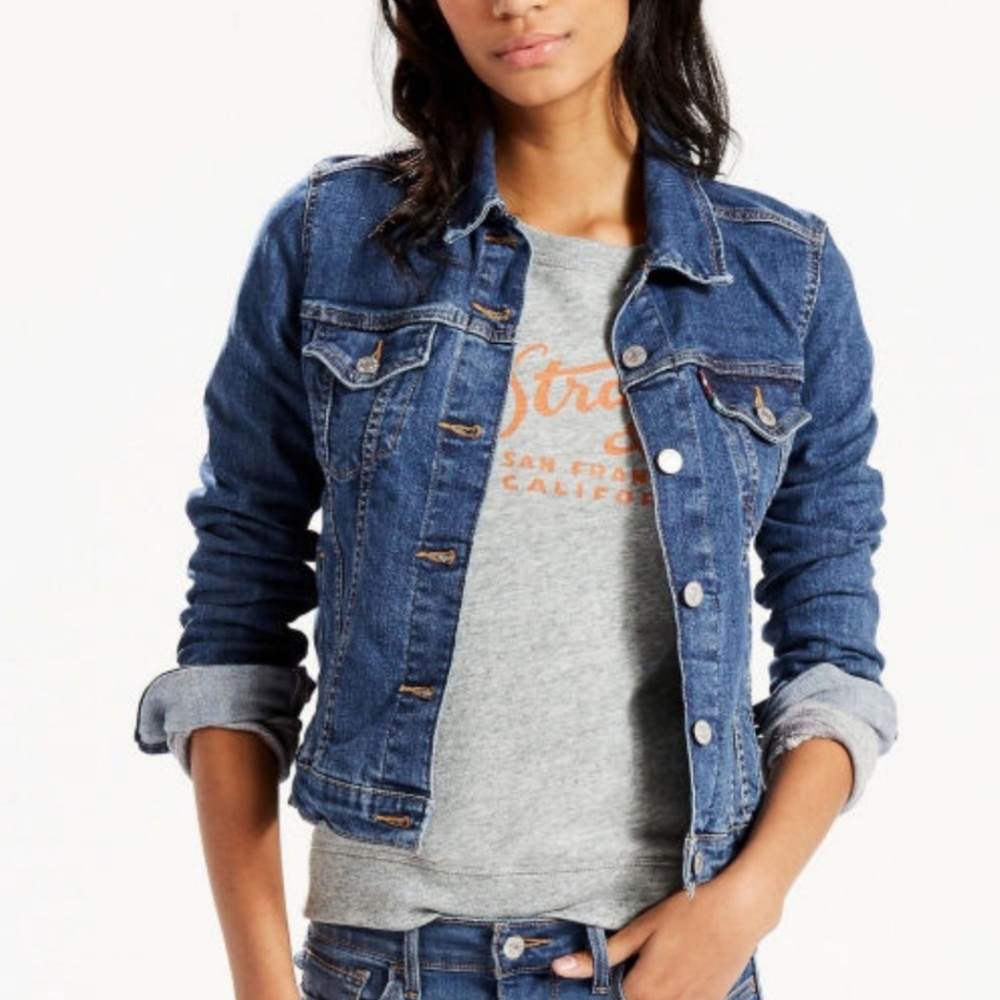 Levi Strauss Trucker Denim Jean Jacket Stud XS